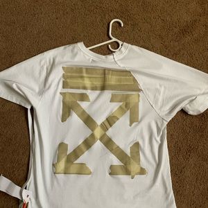 Off white shirt with tags on it